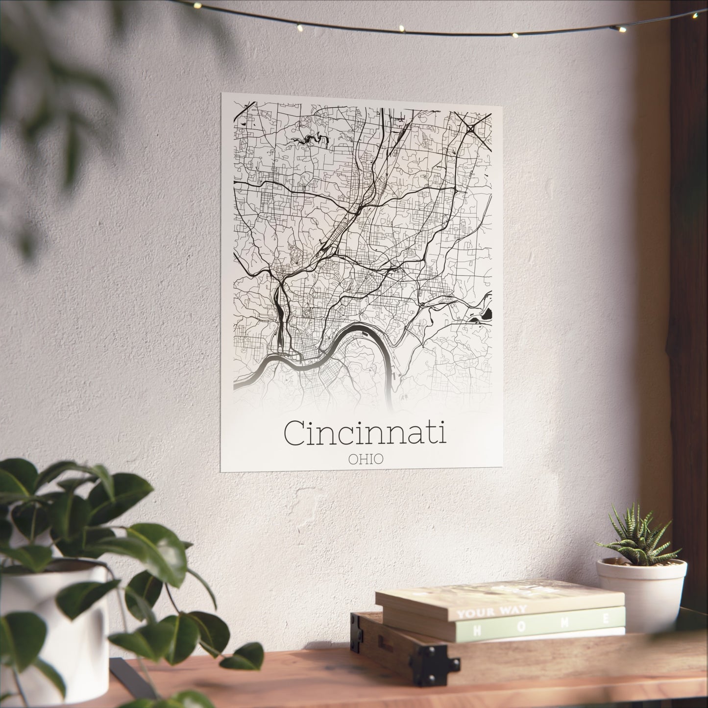 Cincinnati Ohio City Map Matte Vertical Posters