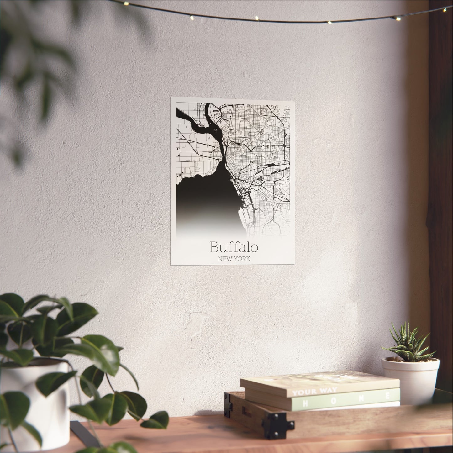 Buffalo New York City Map Matte Vertical Posters