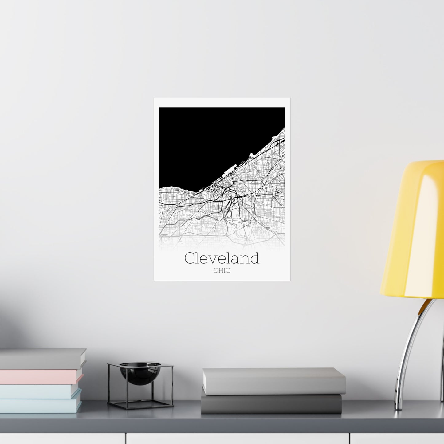 Cleveland Ohio City Map Matte Vertical Posters
