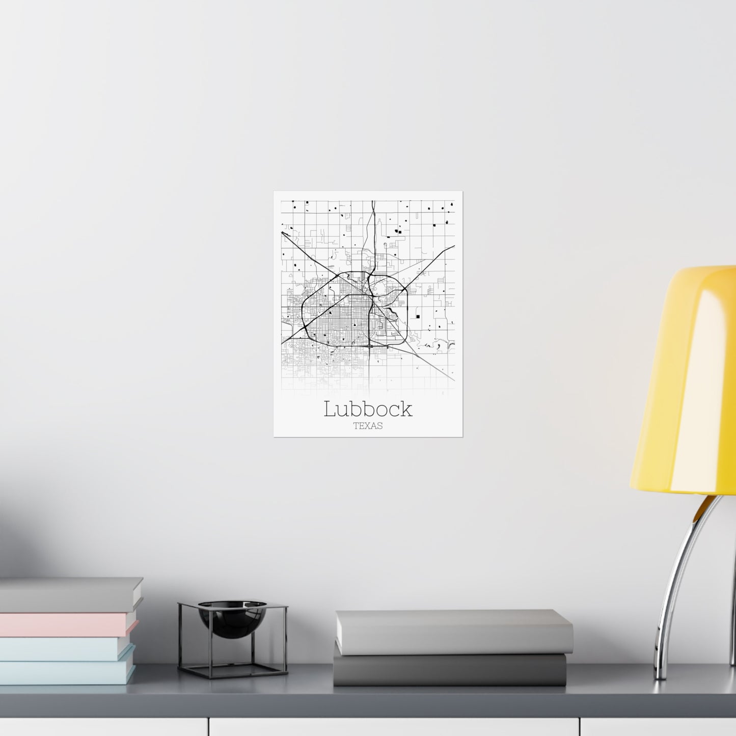 Lubbock Texas City Map Matte Vertical Posters