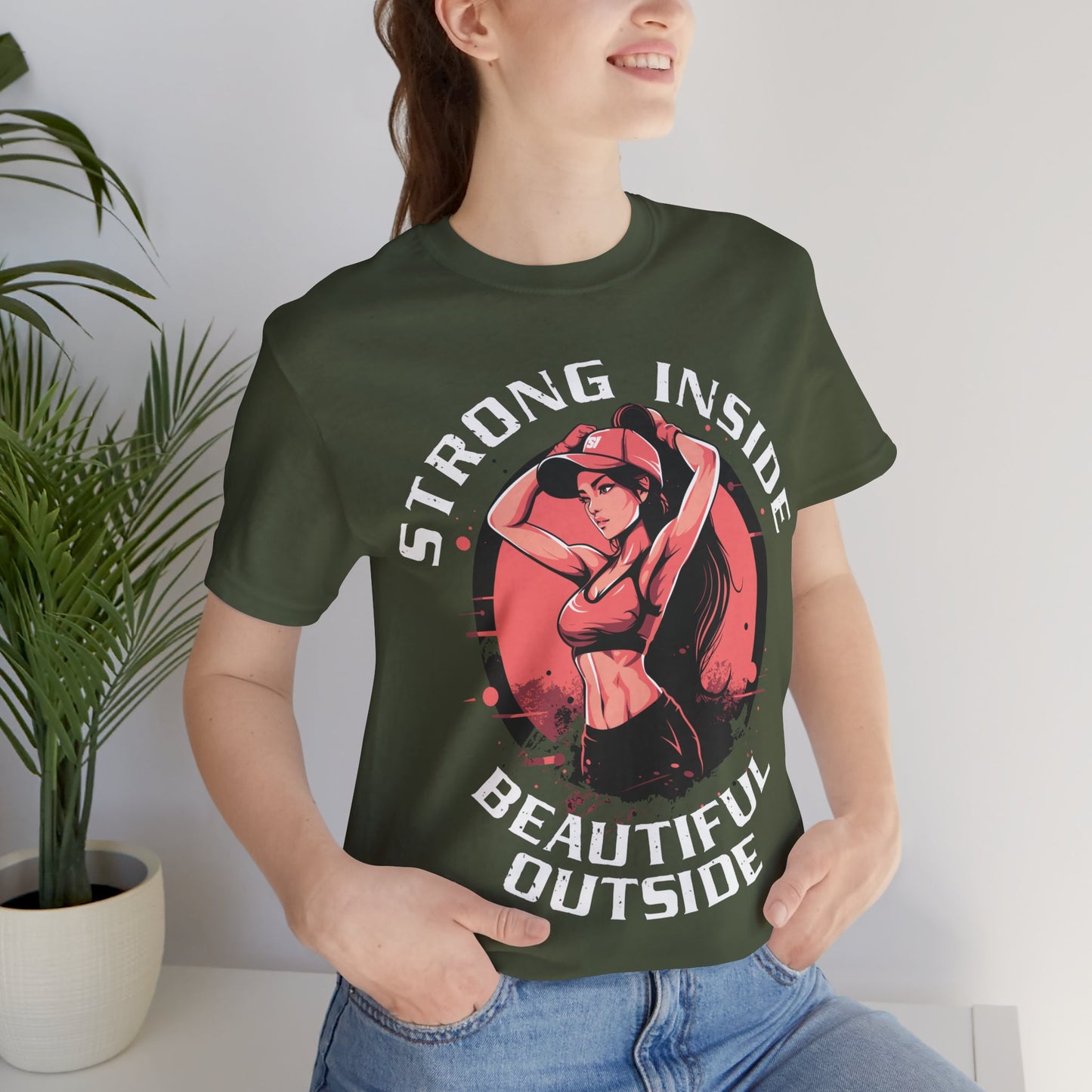 Strong Inside Beautiful Outside T-Shirt, Gym, Fitness T-Shirt