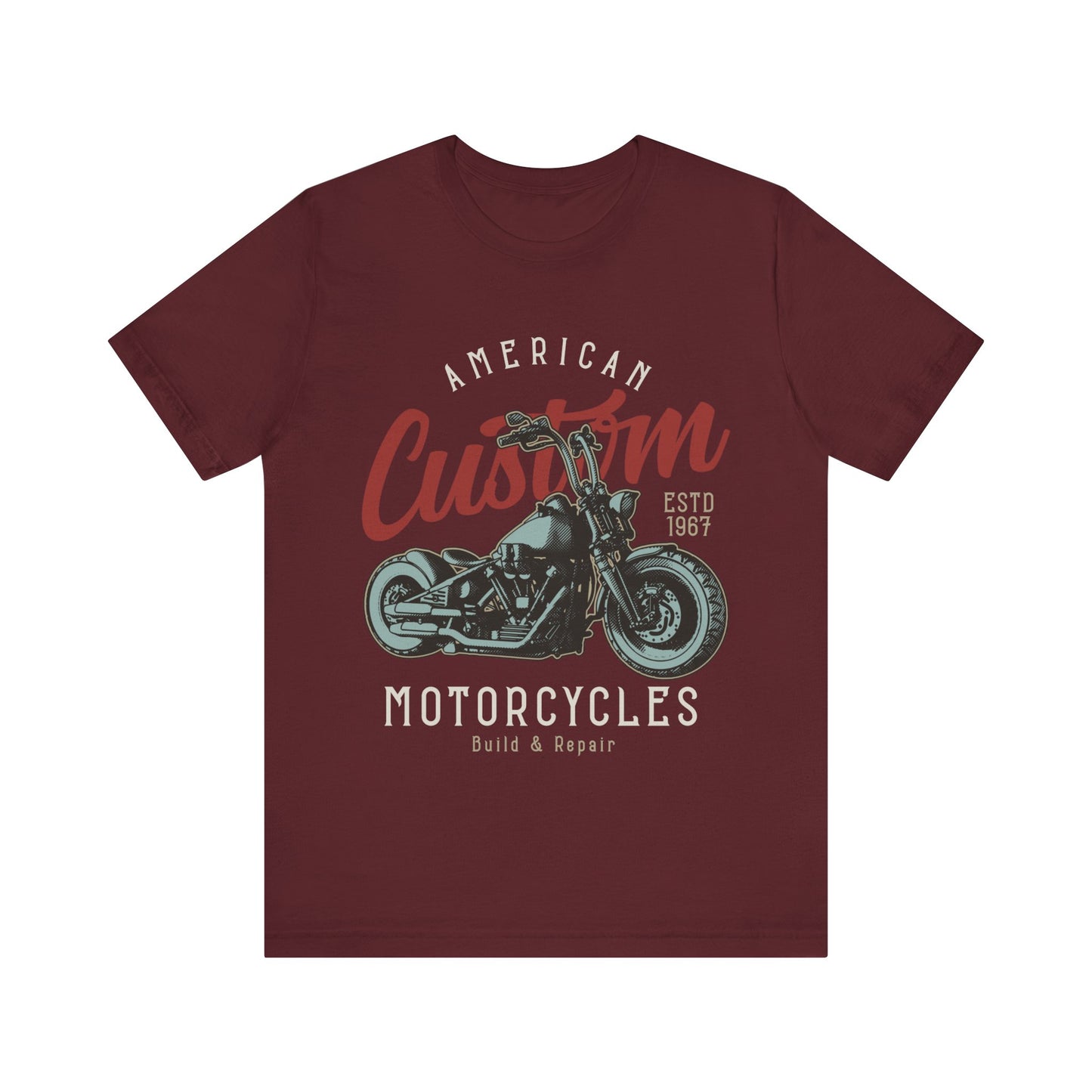 American Custom Motorcycles, Build and Repair T-Shirt, Motorcycle, MC T-Shirt