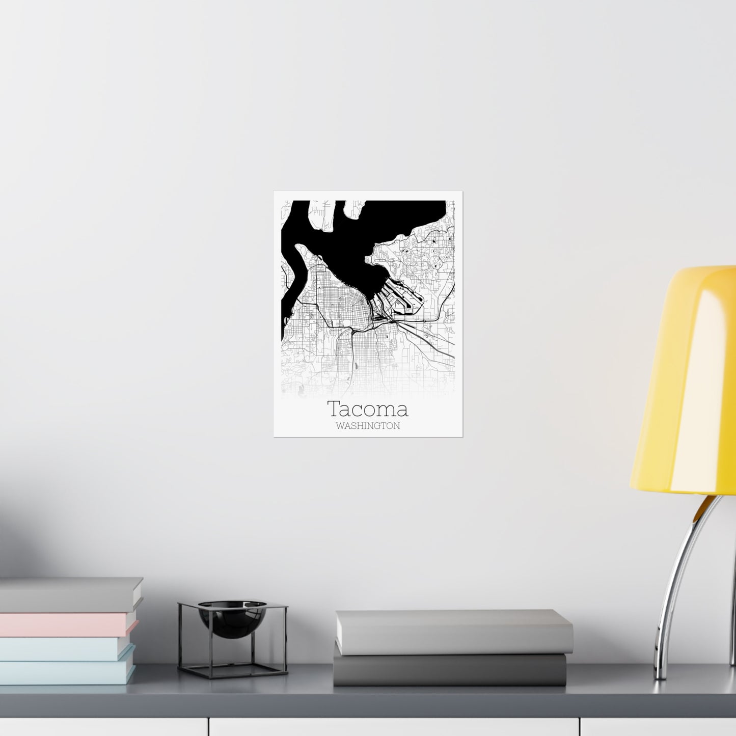Tacoma Washington City Map Matte Vertical Posters
