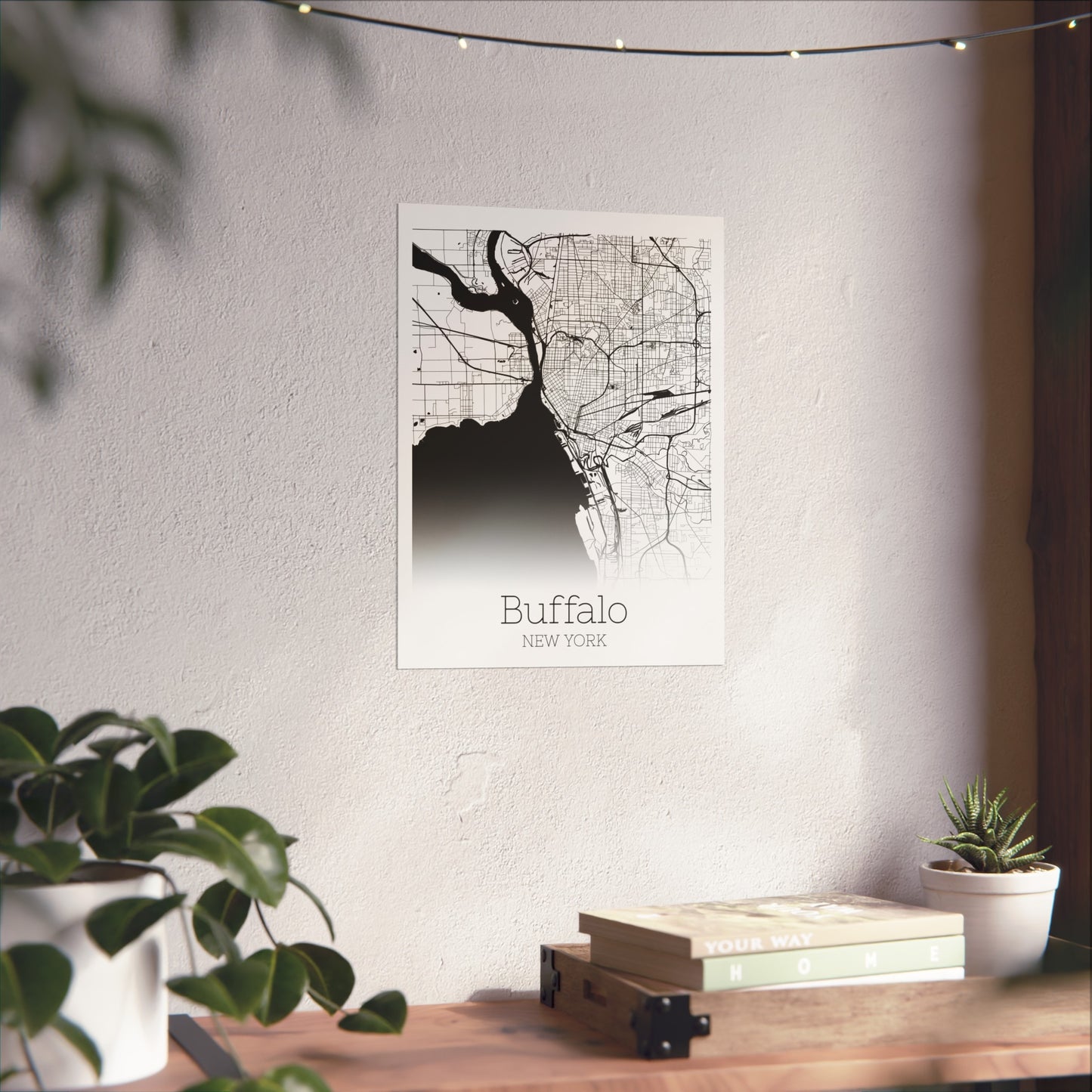 Buffalo New York City Map Matte Vertical Posters
