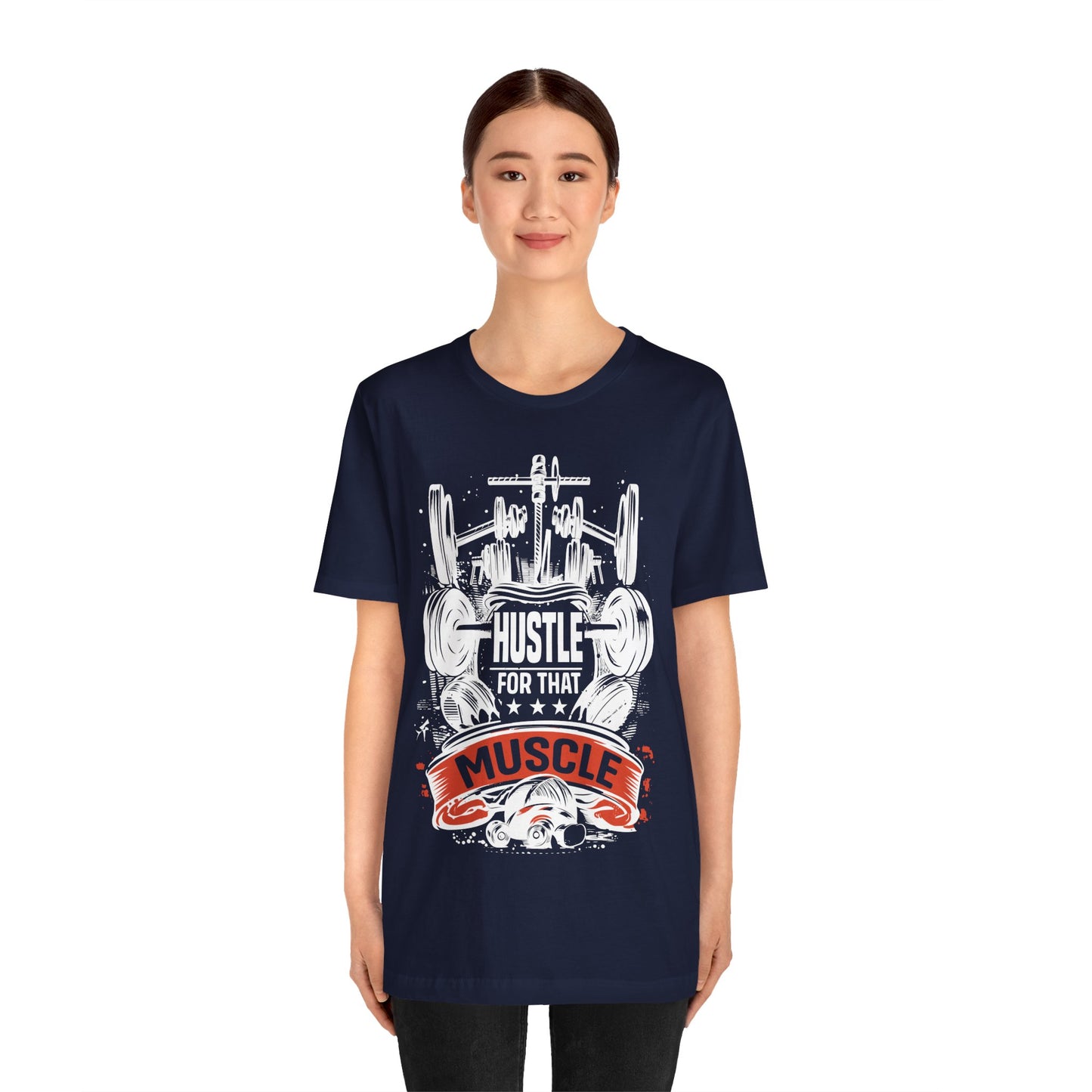 Hustle For That Muscle T-Shirt, Gym Workout Fitness T-Shirt