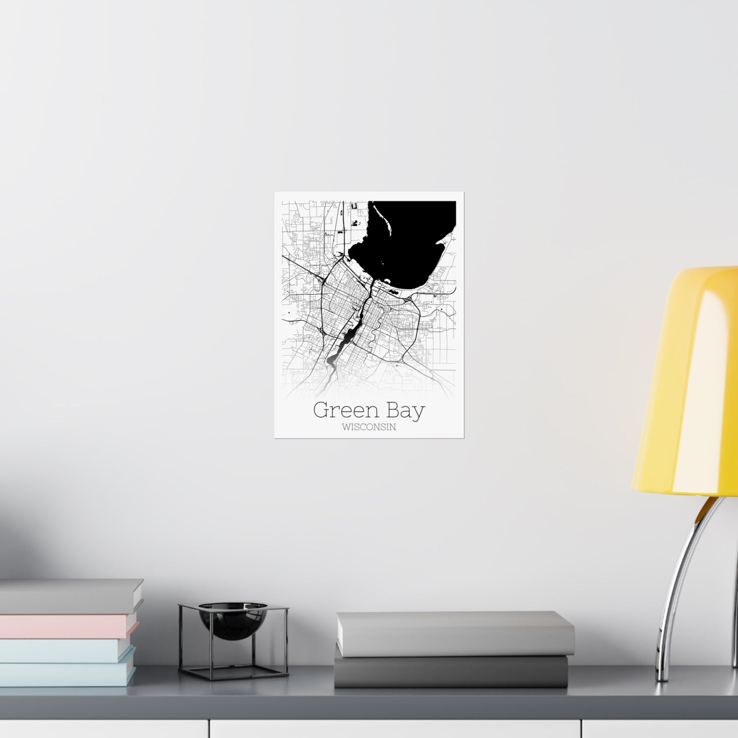 Green Bay Wisconsin City Map Matte Vertical Posters