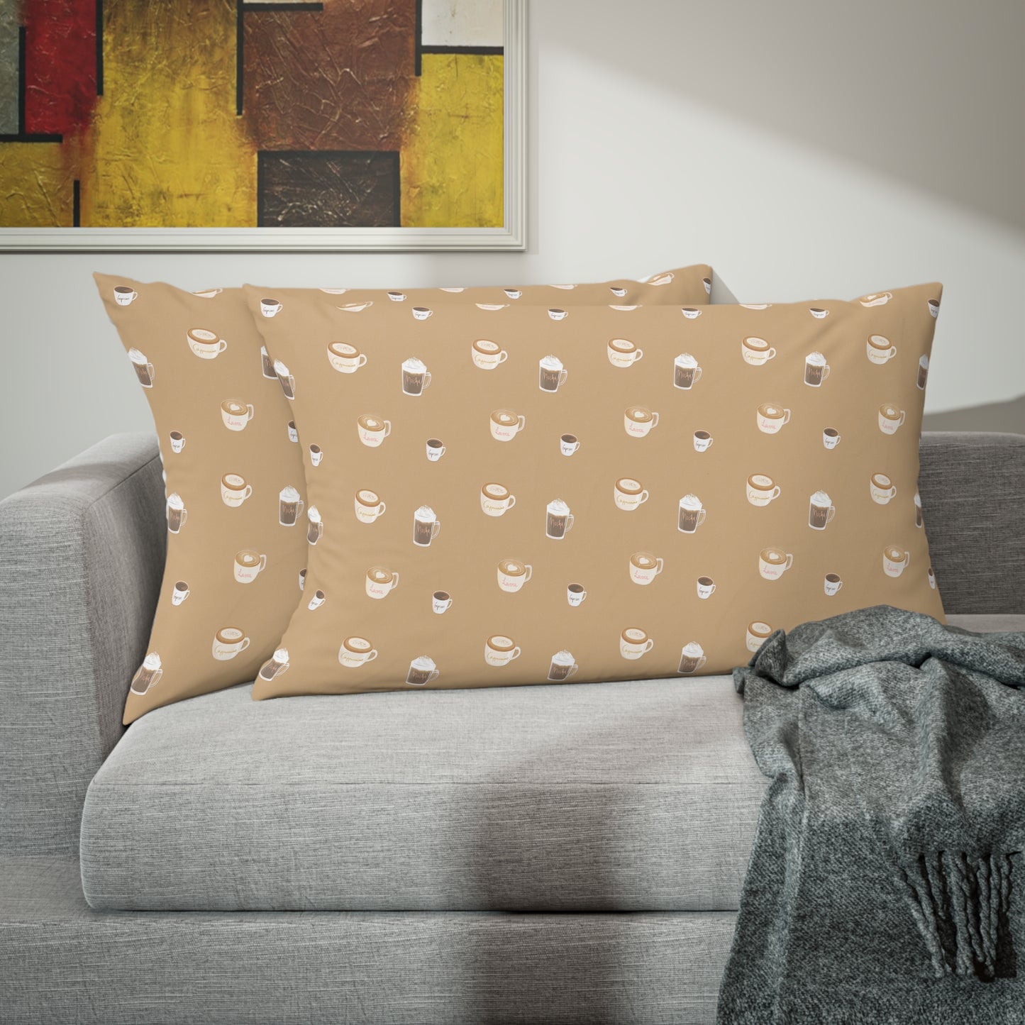 Hot and Cold Coffee Light pattern Pillow Sham