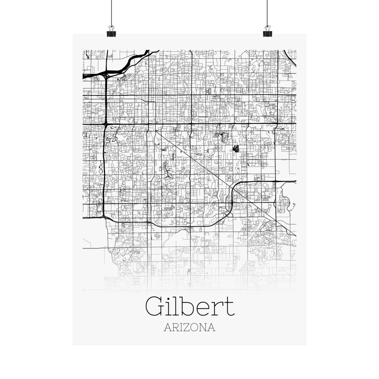 Gilbert Arizona City Map Matte Vertical Posters