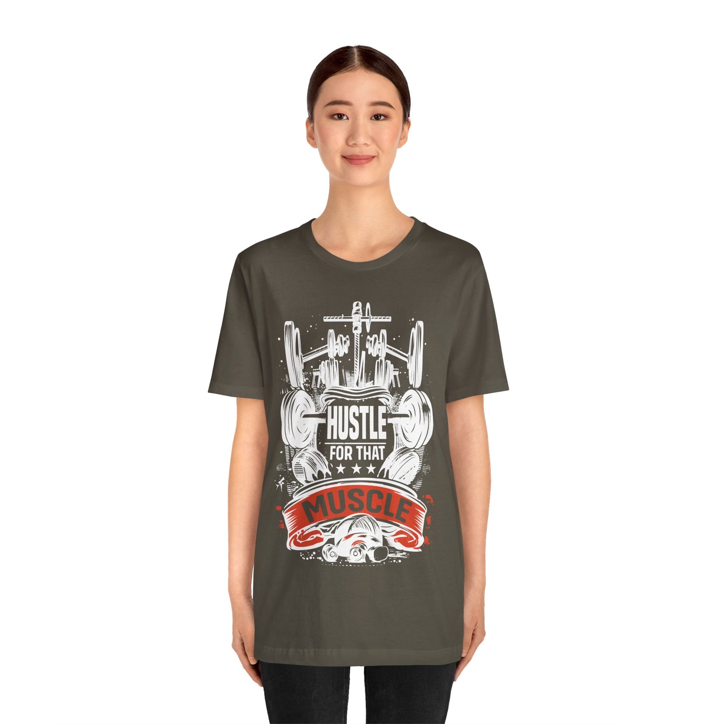 Hustle For That Muscle T-Shirt, Gym Workout Fitness T-Shirt