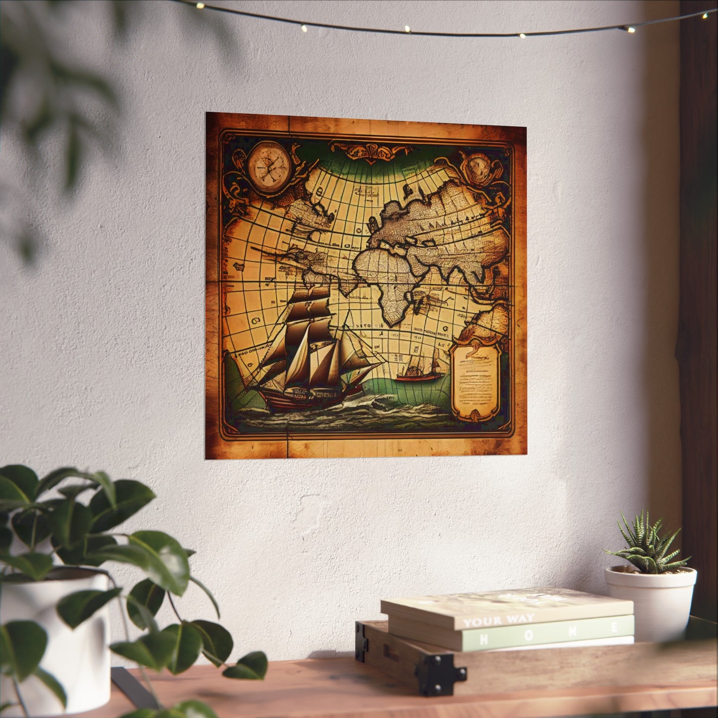 Old Map No: 10 Square Matte Poster, Vintage Poster
