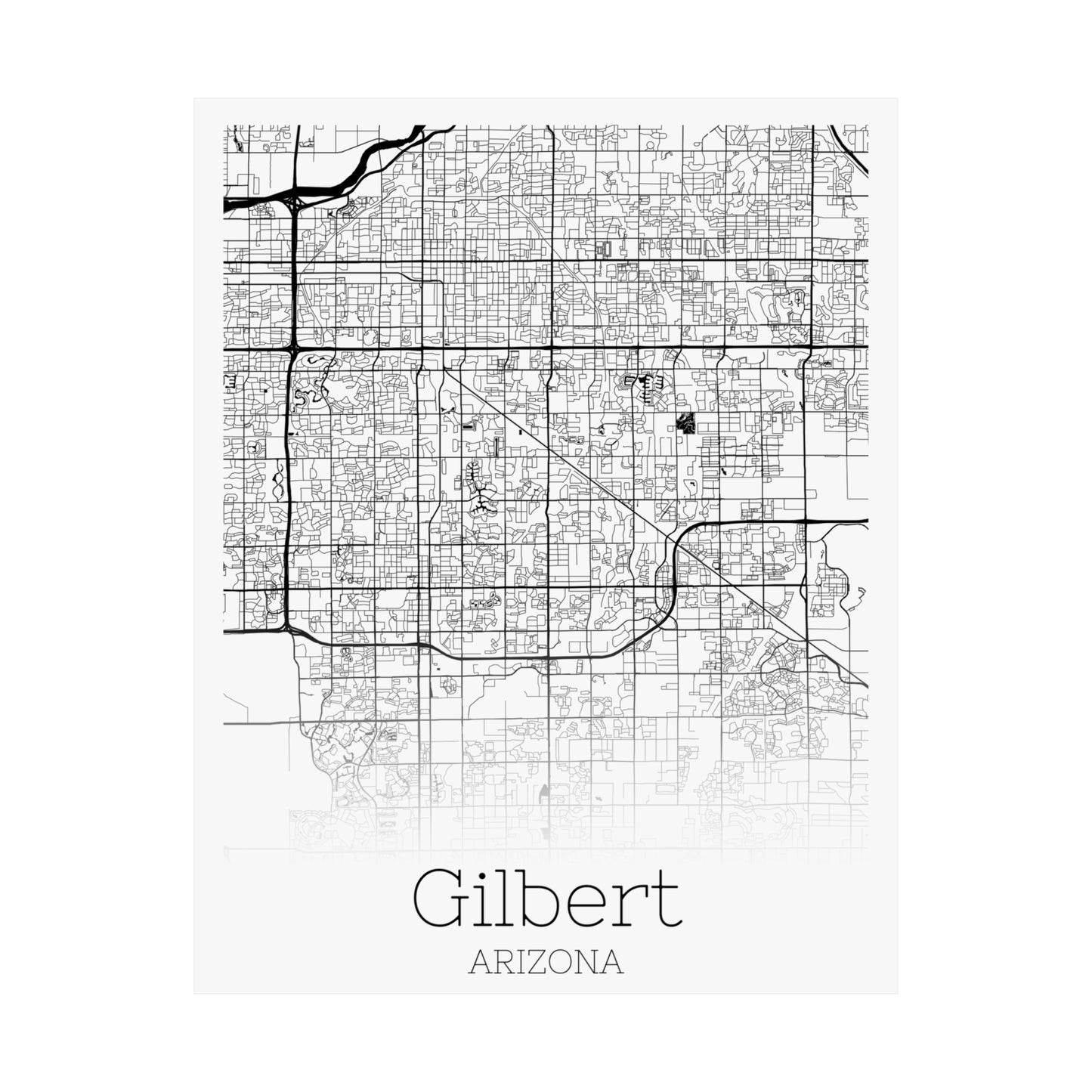 Gilbert Arizona City Map Matte Vertical Posters