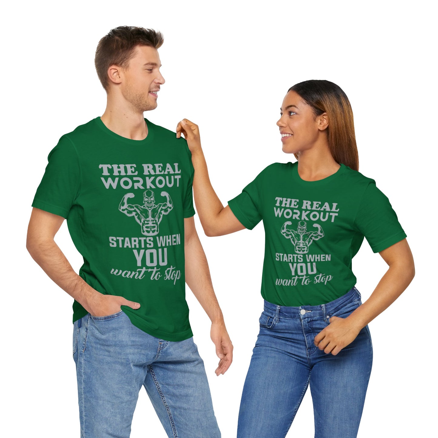 The Real Workout Start When You Want To Stop T-Shirt, Gym Workout Fitness T-Shirt