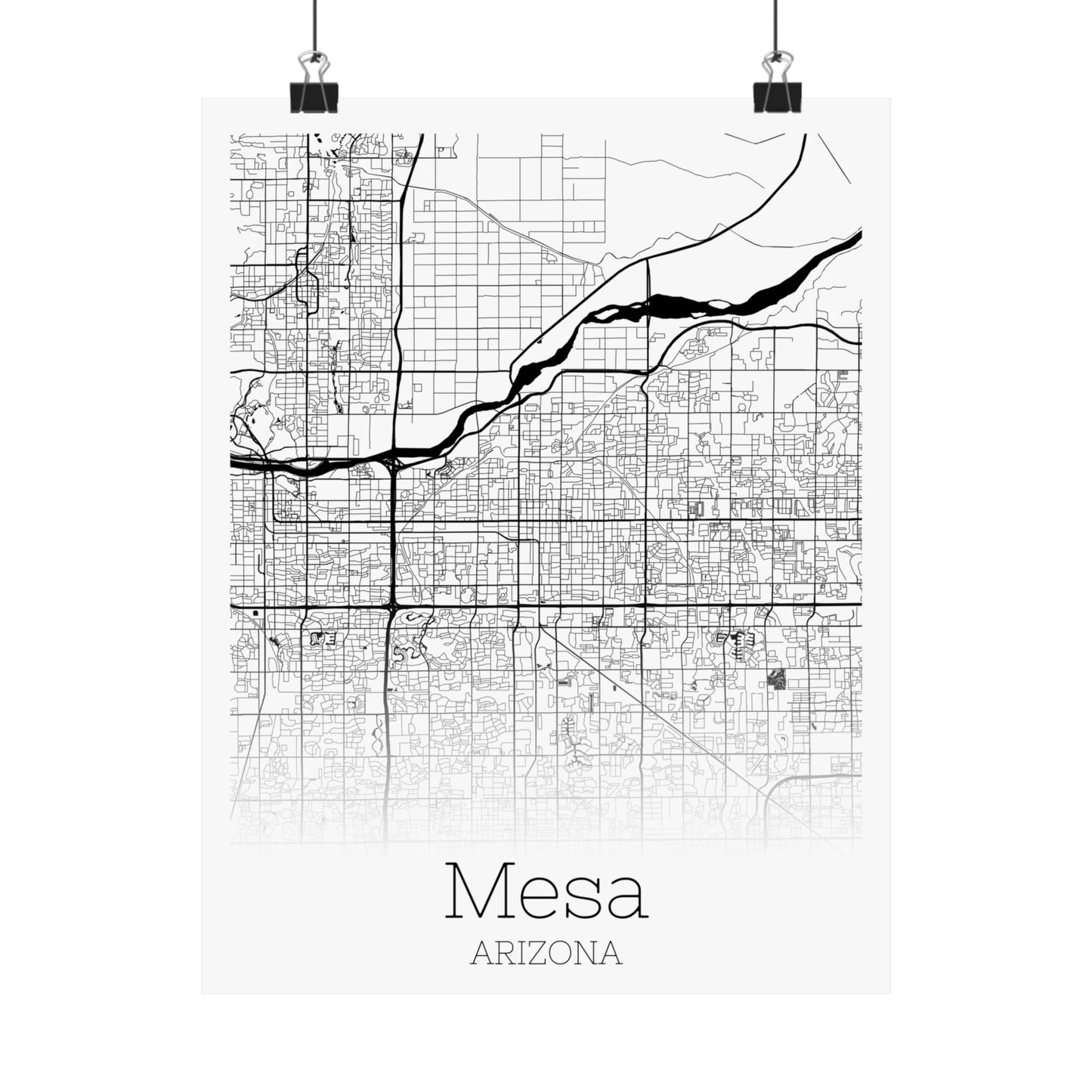 Mesa Arizona City Map Matte Vertical Posters