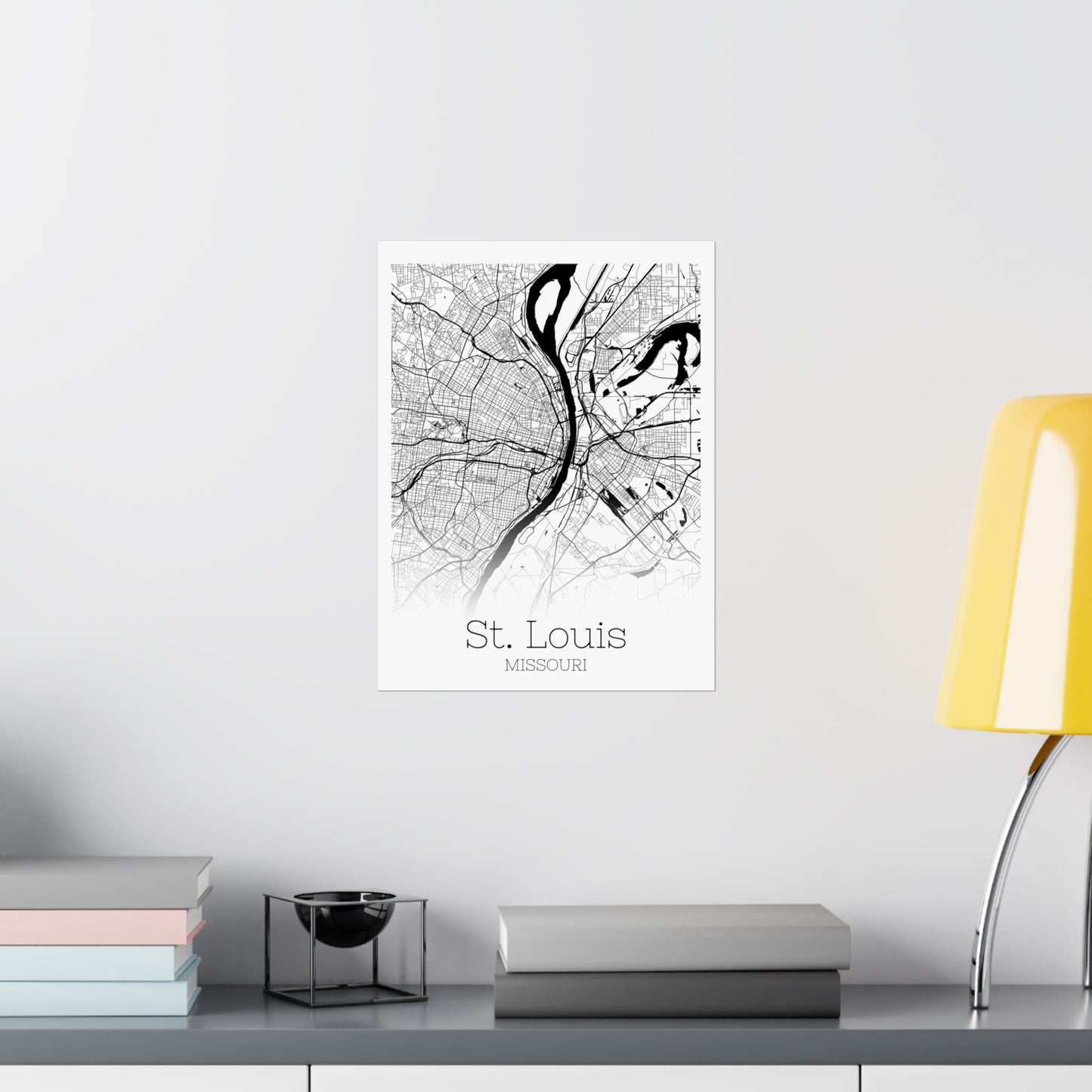 St Louis Missouri City Map Matte Vertical Posters