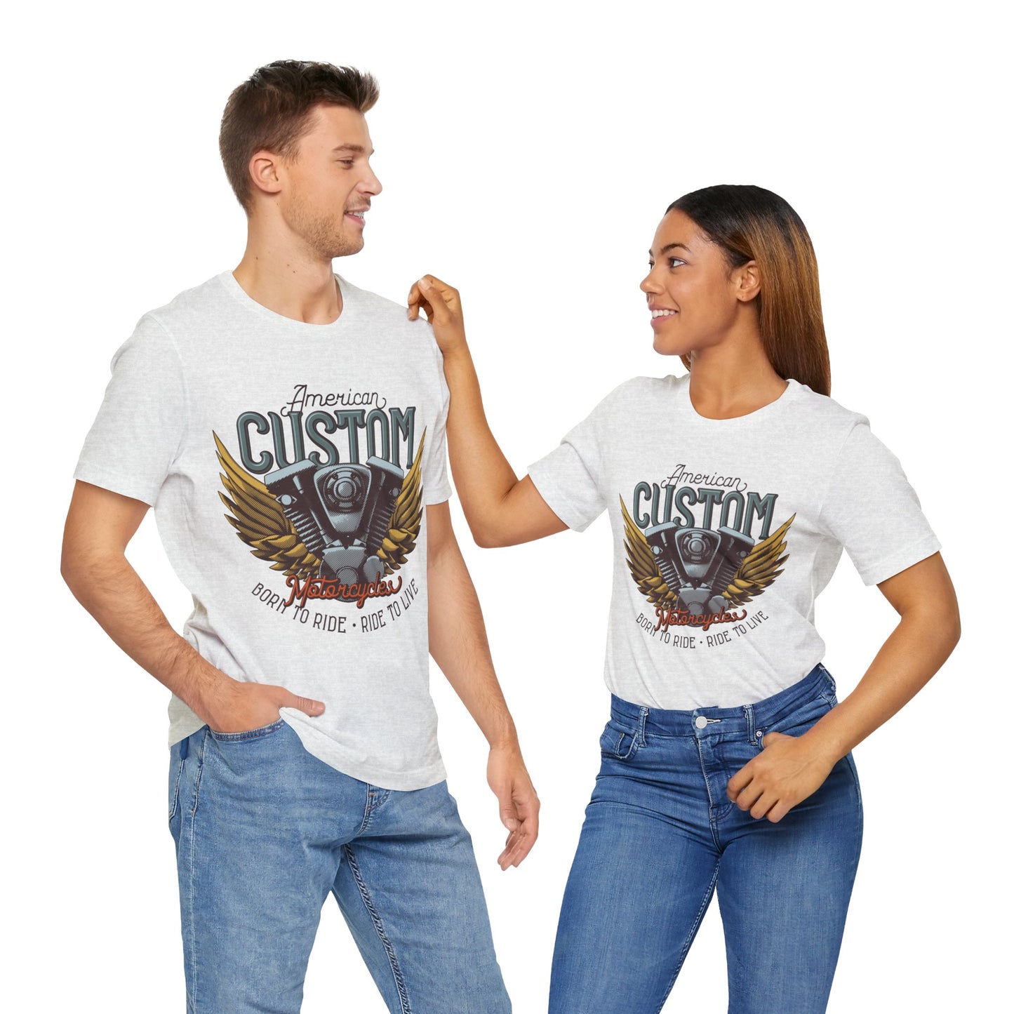 American Custom Motorcycle Born to Ride, Ride to Live T-Shirt