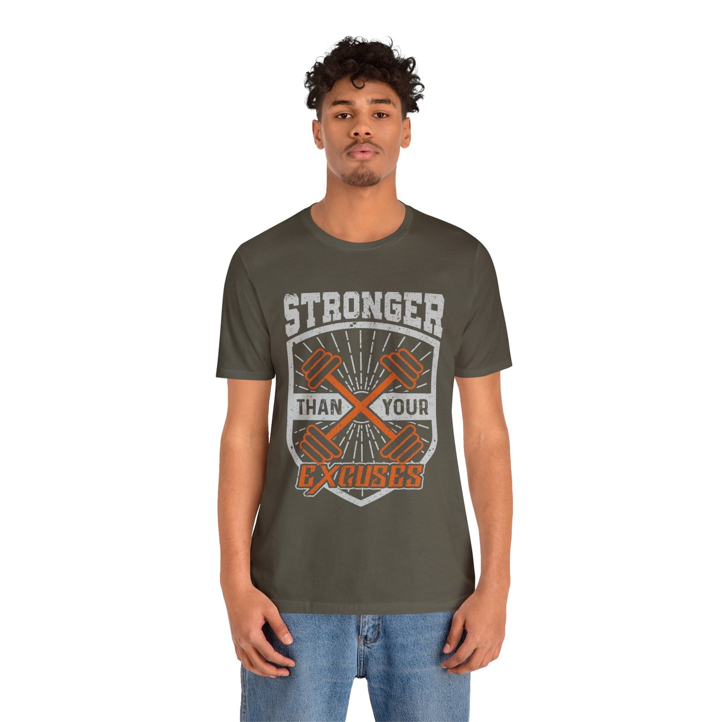 Stronger Than Your Excuses T-Shirt, Gym Workout Fitness T-Shirt