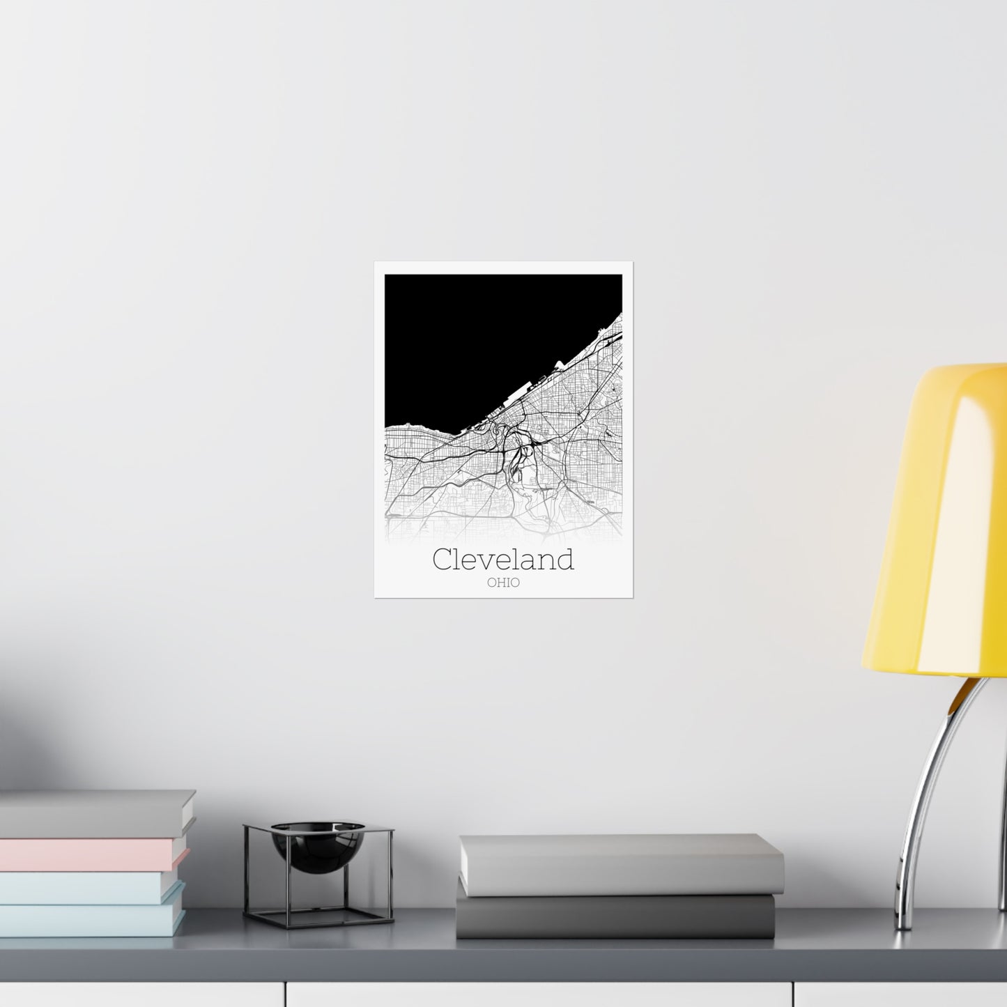 Cleveland Ohio City Map Matte Vertical Posters