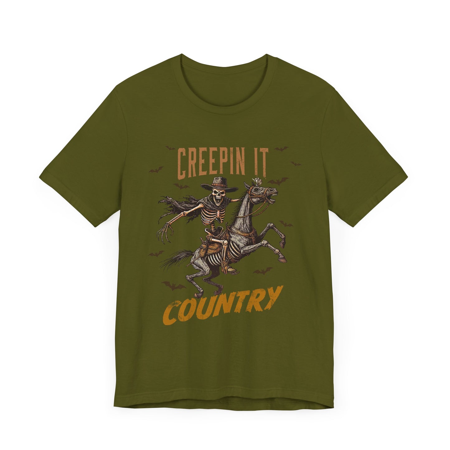Creepin It Country T-Shirt, Halloween, Scary, Funny, Retro