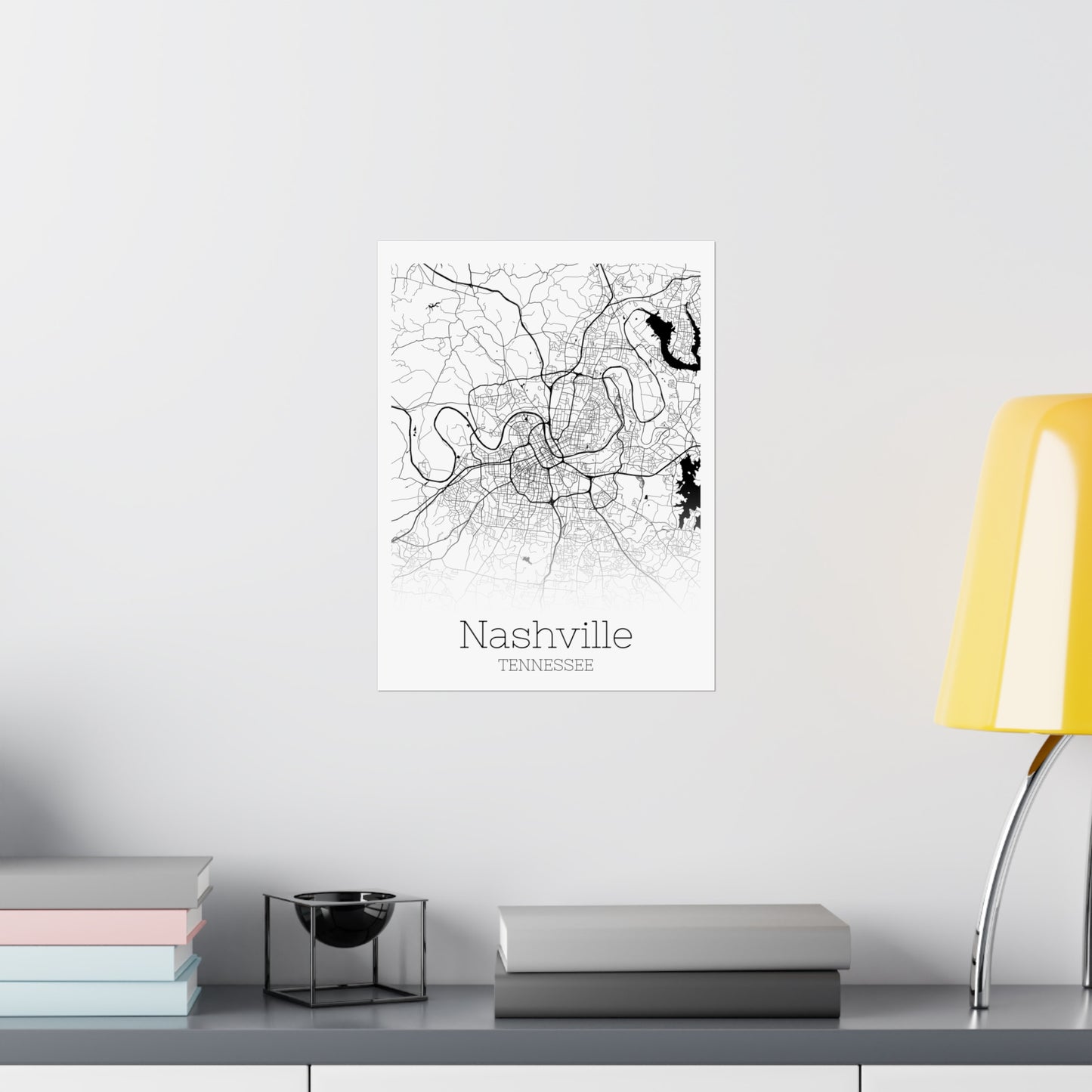 Nashville Tennessee City Map Matte Vertical Posters