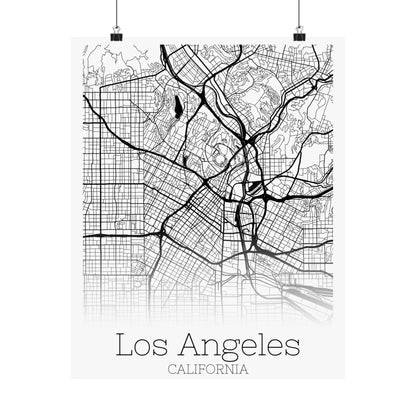 Los Angeles California City Map Matte Vertical Posters