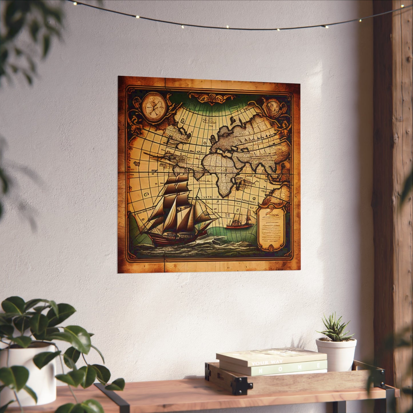 Old Map No: 10 Square Matte Poster, Vintage Poster