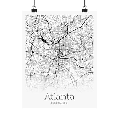 Atlanta Georgia City Map Matte Vertical Posters