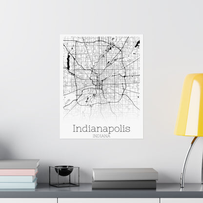 Indianapolis Indiana City Map Matte Vertical Posters