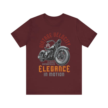 Vintage Velocity Elegance in Motion T-Shirt, Motorcycle T-Shirt, Chopper, Custom Bike T-Shirt