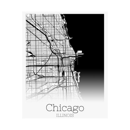 Chicago Illinois City Map Matte Vertical Posters