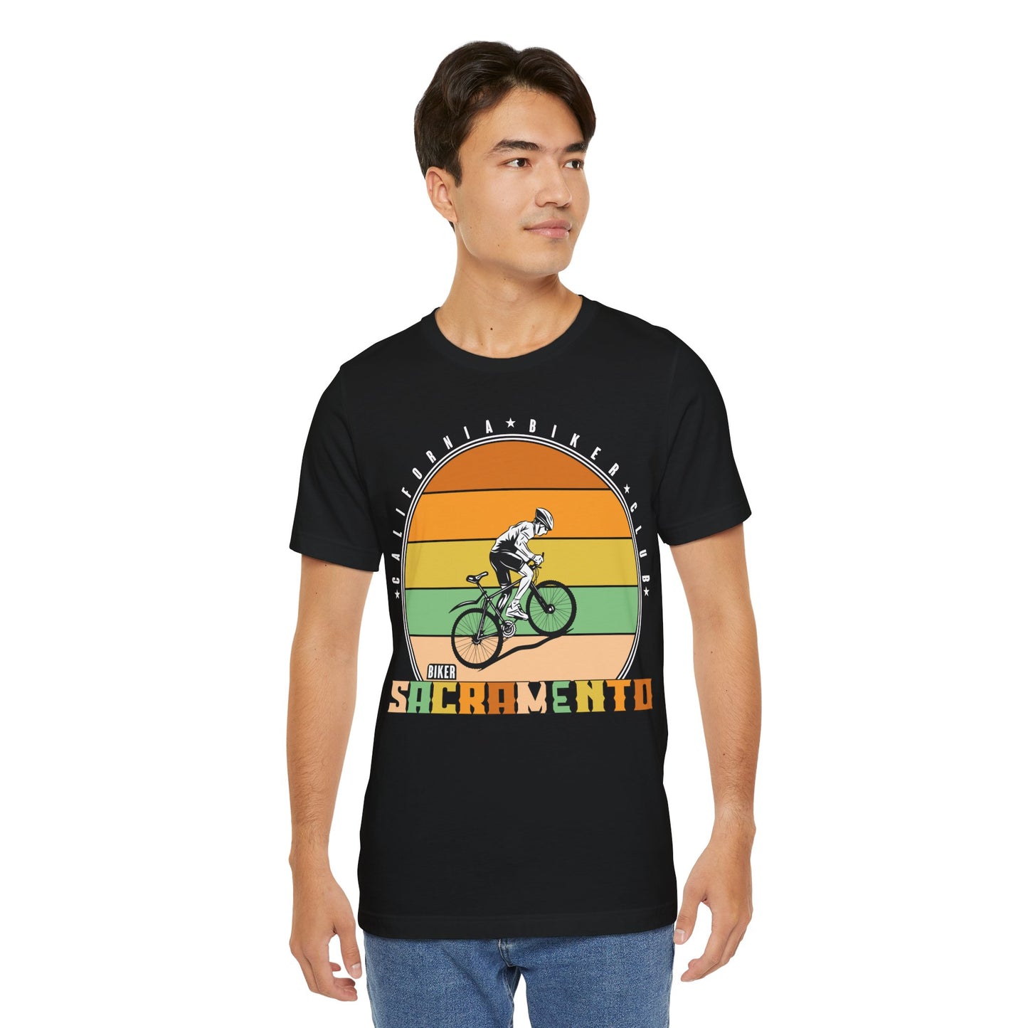 Retro Sacramento California Biker Club T-Shirt, Bicycle, California, Sacramento Biker T-Shirt