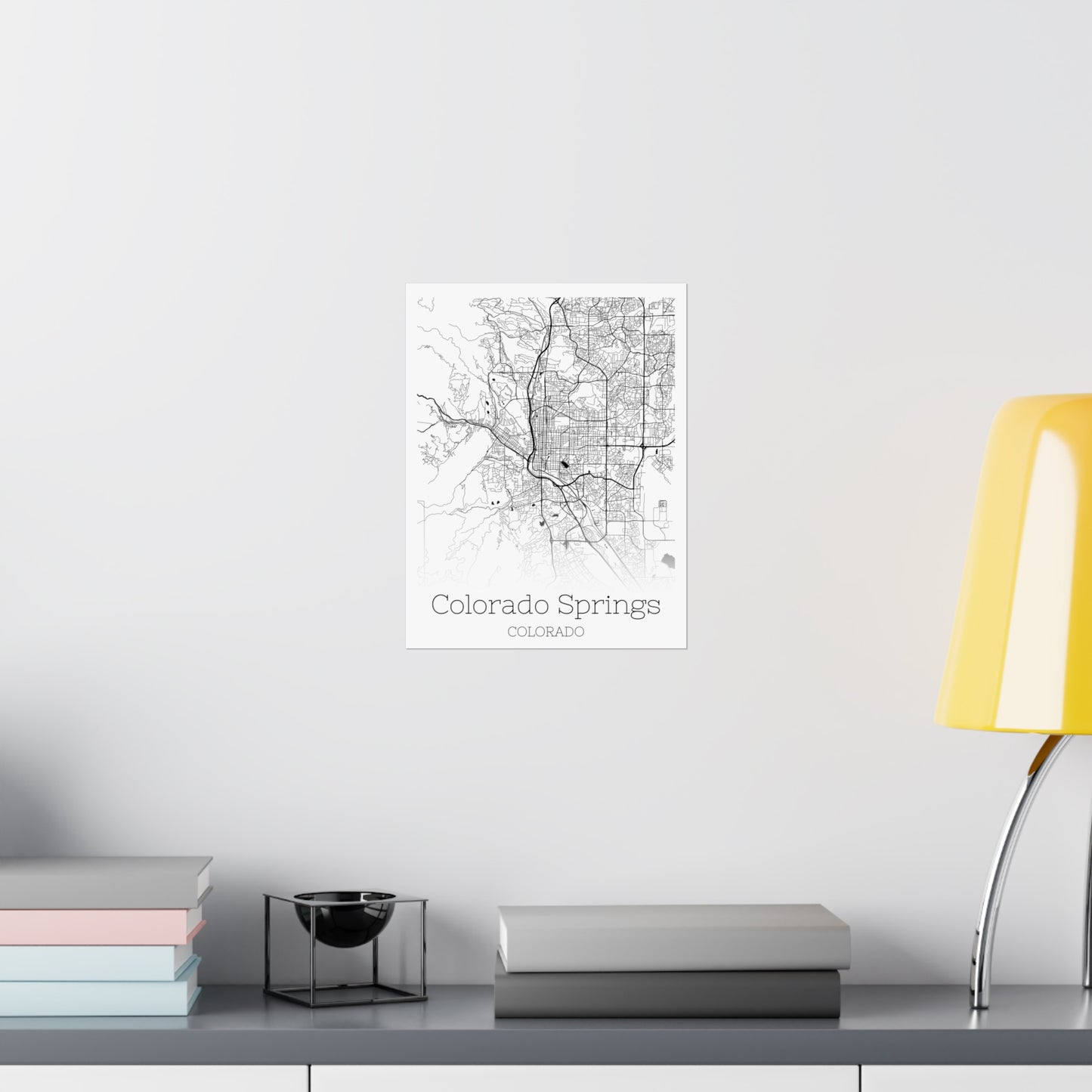 Colorado Springs Colorado City Map Matte Vertical Posters