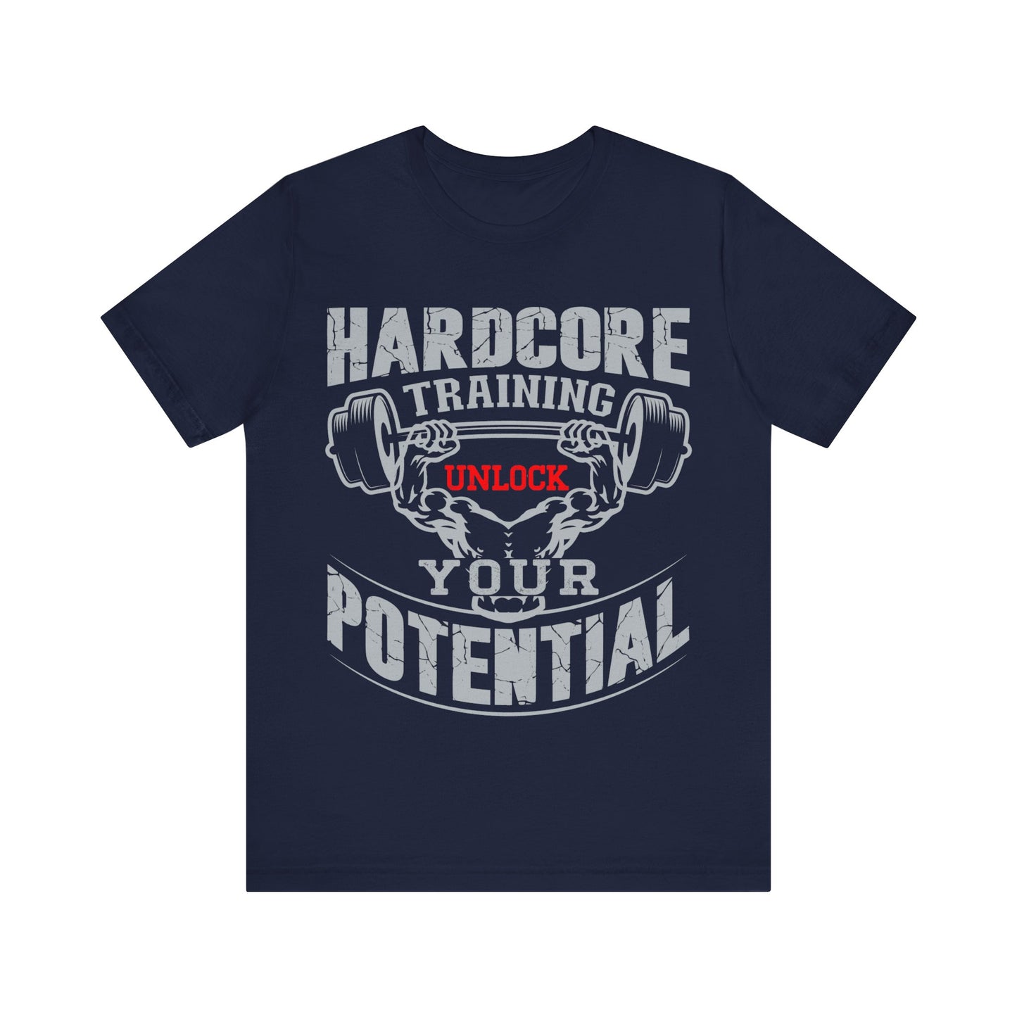 Hardcore Training Unlock Your Potential T-Shirt, Gym Workout Fitness T-Shirt