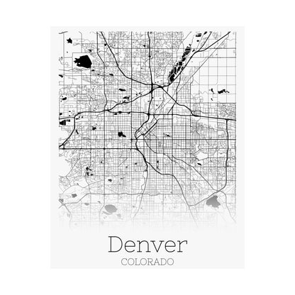 Denver Colorado City Map Matte Vertical Posters