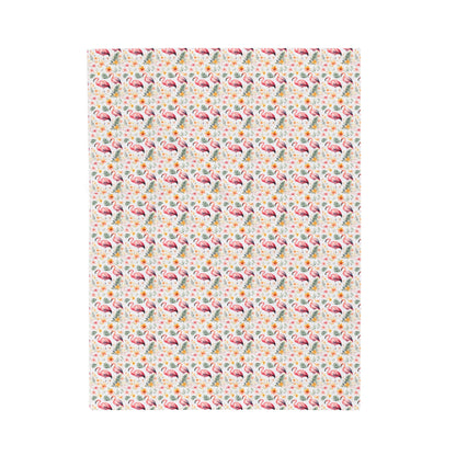 Pink Flamingo pattern 02 Velveteen Plush Blanket