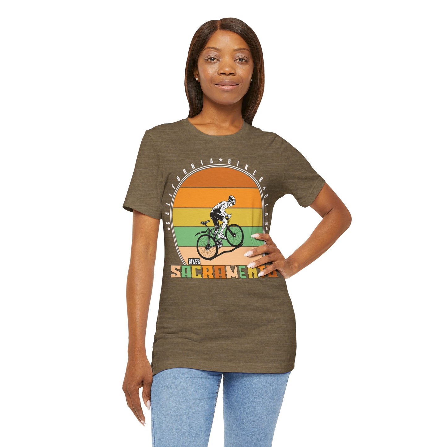 Retro Sacramento California Biker Club T-Shirt, Bicycle, California, Sacramento Biker T-Shirt