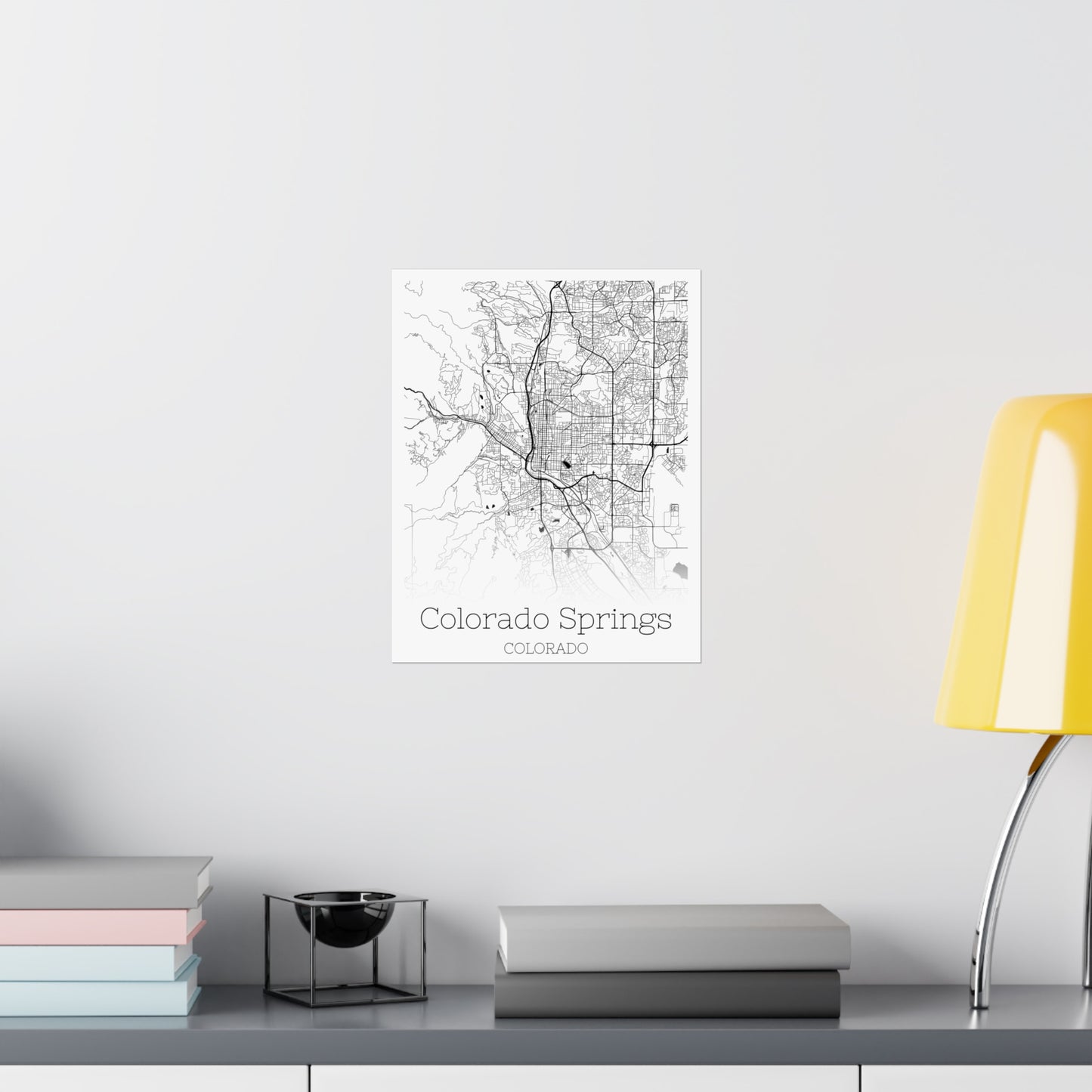 Colorado Springs Colorado City Map Matte Vertical Posters