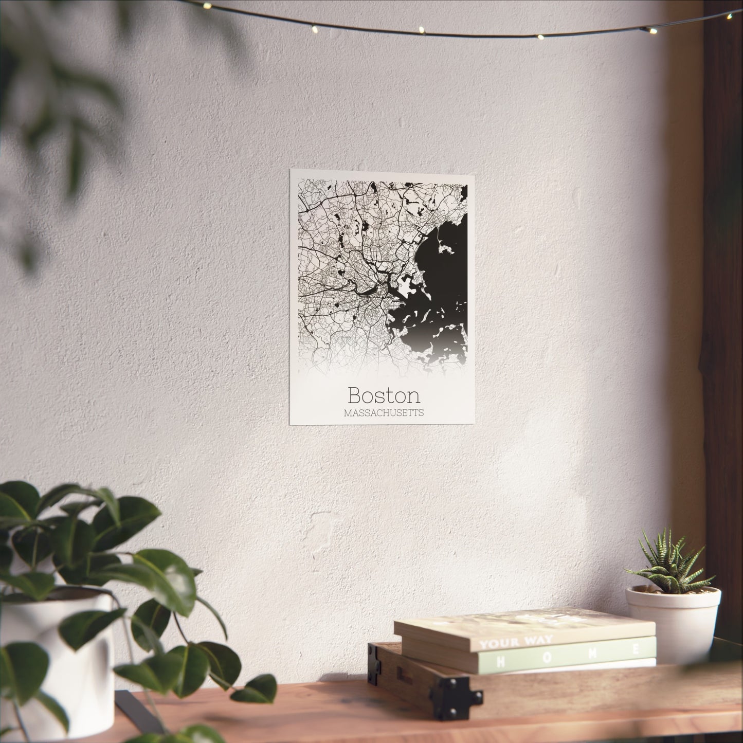 Boston Massachusetts City Map Matte Vertical Posters