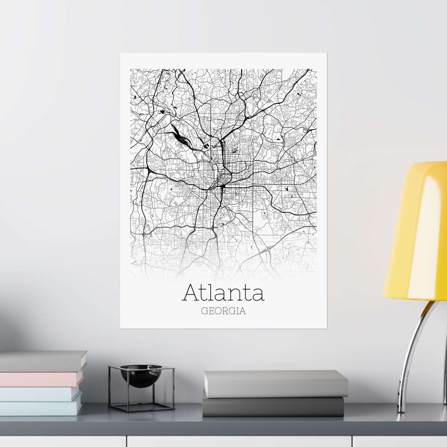 Atlanta Georgia City Map Matte Vertical Posters