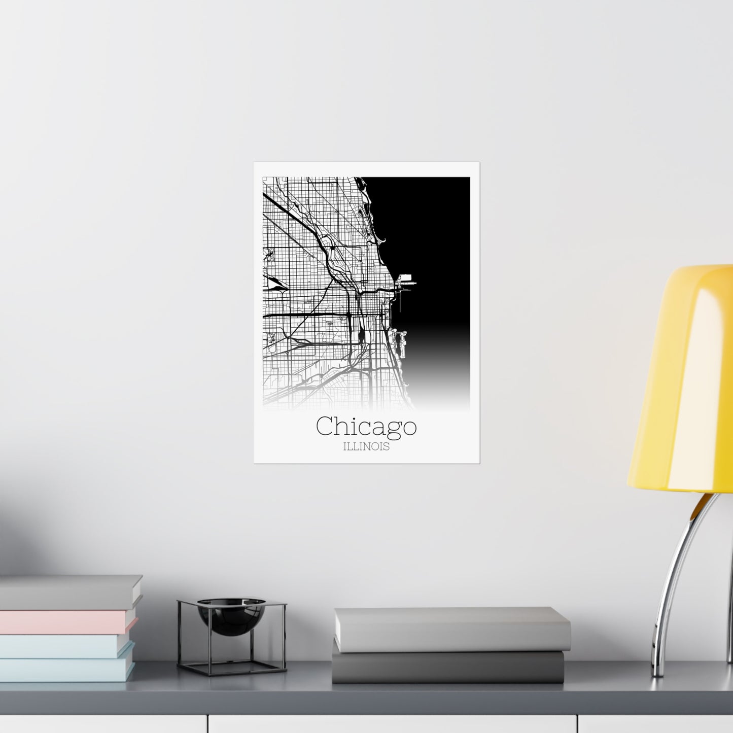 Chicago Illinois City Map Matte Vertical Posters