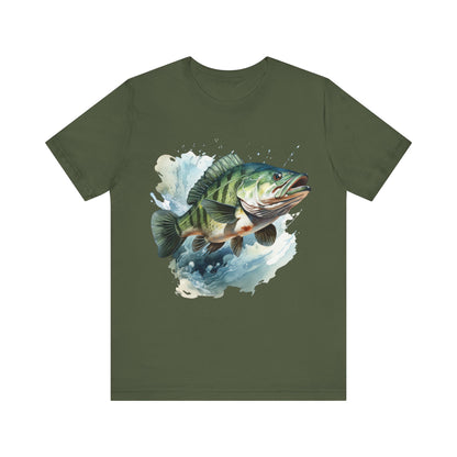 Bass Jumping T-Shirt, Fishing Design, Fish Jumping T-Shirt