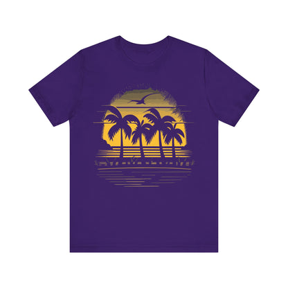 Sunset With Palm Trees T-Shirt, Dark Sunset, Palm Beach T-Shirt