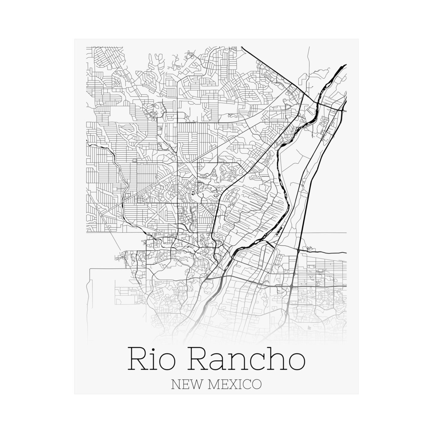 Rio Rancho New Mexico City Map Matte Vertical Posters