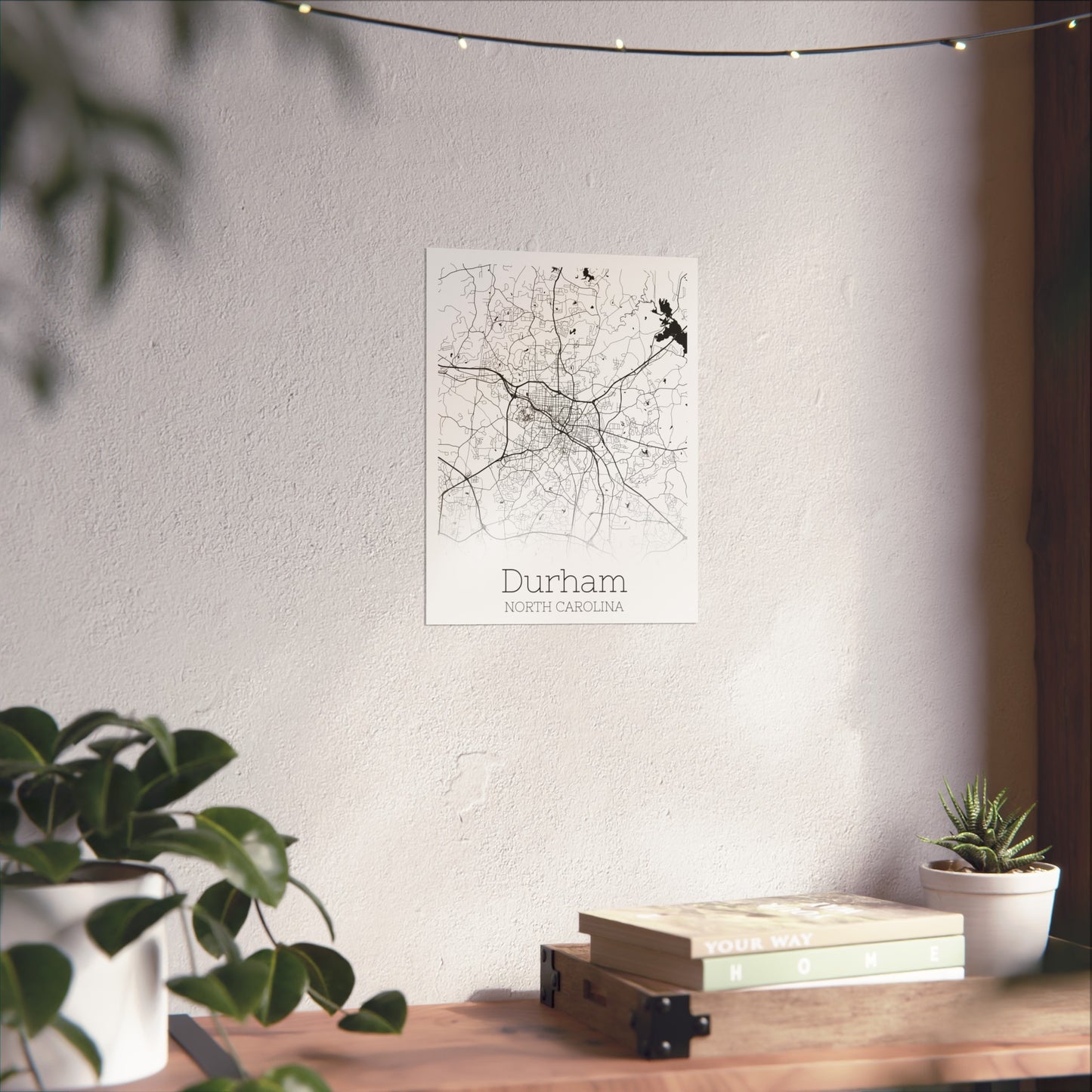 Durham North Carolina City Map Matte Vertical Posters