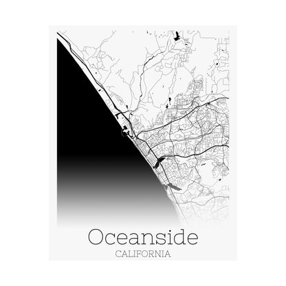 Oceanside California City Map Matte Vertical Posters