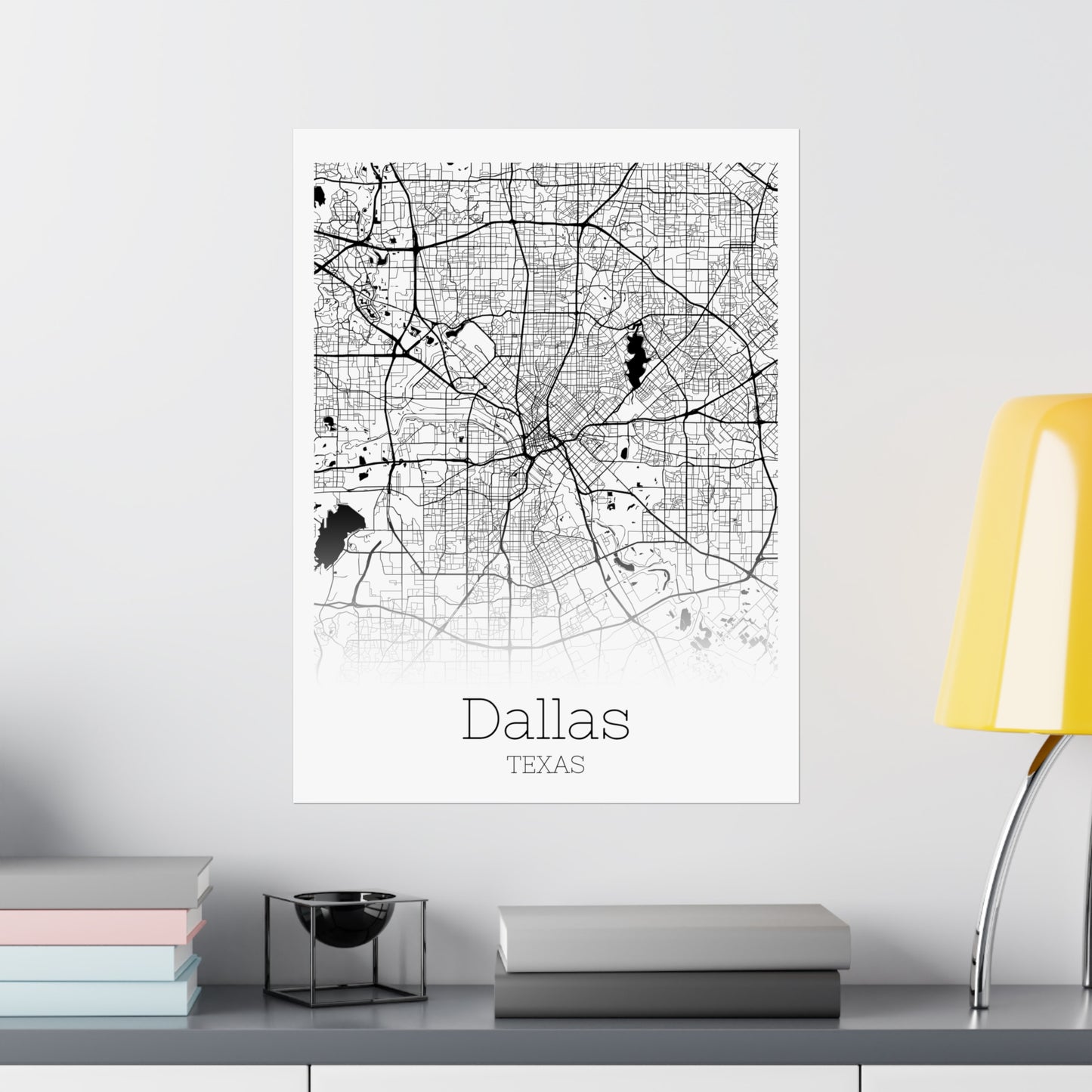 Dallas Texas City Map Matte Vertical Posters