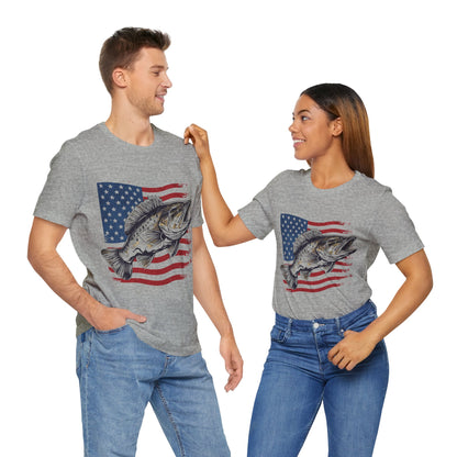 Fishing Camouflage American Flag T-Shirt, Patriotic Fishing T-Shirt