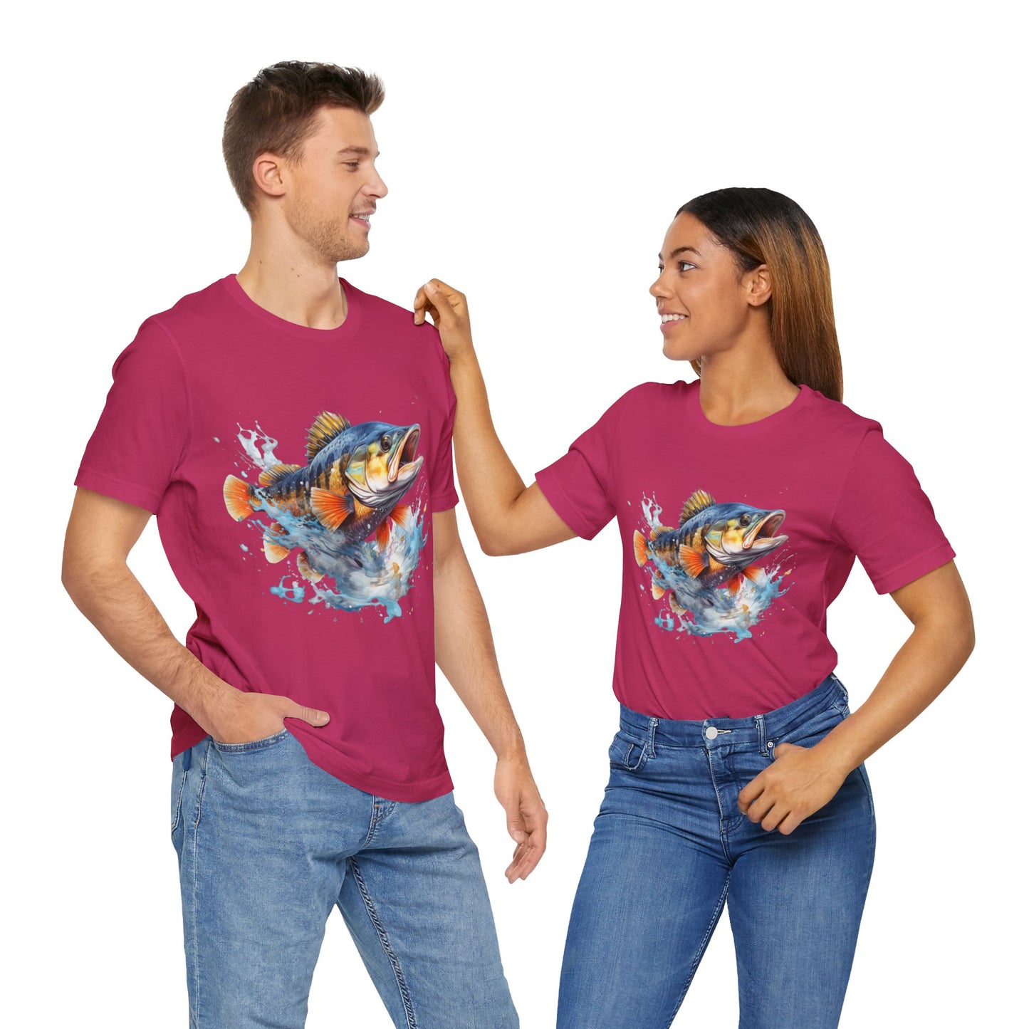 Jumping Fish T-Shirt, Fish Jumping, Fishing Design T-Shirt