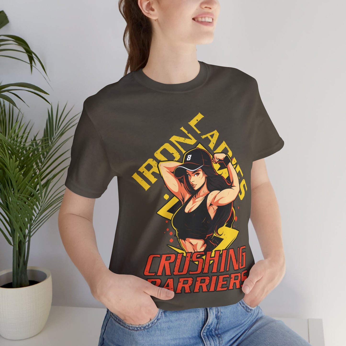 Iron Ladies Crushing Barriers T-Shirt, Gym, Fitness, Women T-Shirt