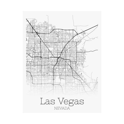 Las Vegas Nevada City Map Matte Vertical Posters