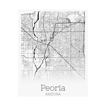 Peoria Arizona City Map Matte Vertical Posters